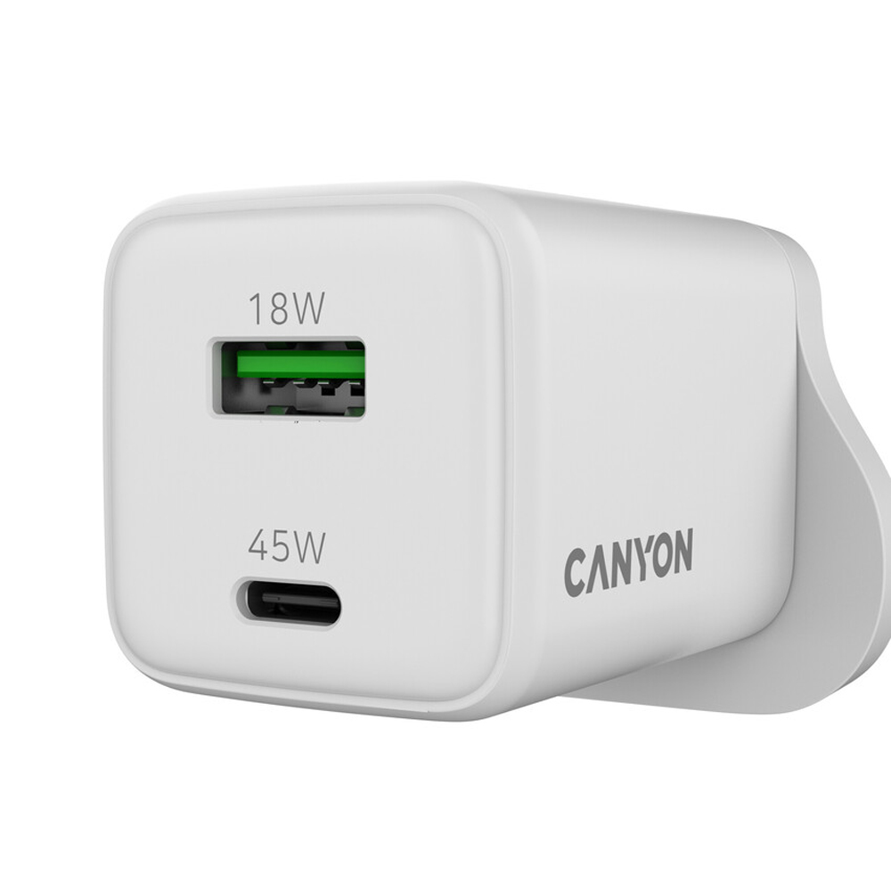 CANYON CU45AC GAN 45W PD, QC WHITE CHARGER UK 