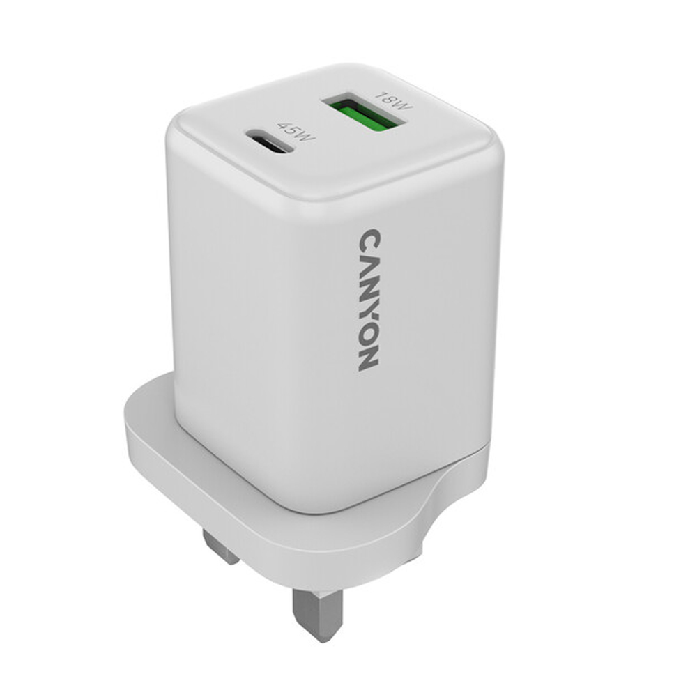CANYON CU45AC GAN 45W PD, QC WHITE CHARGER UK 