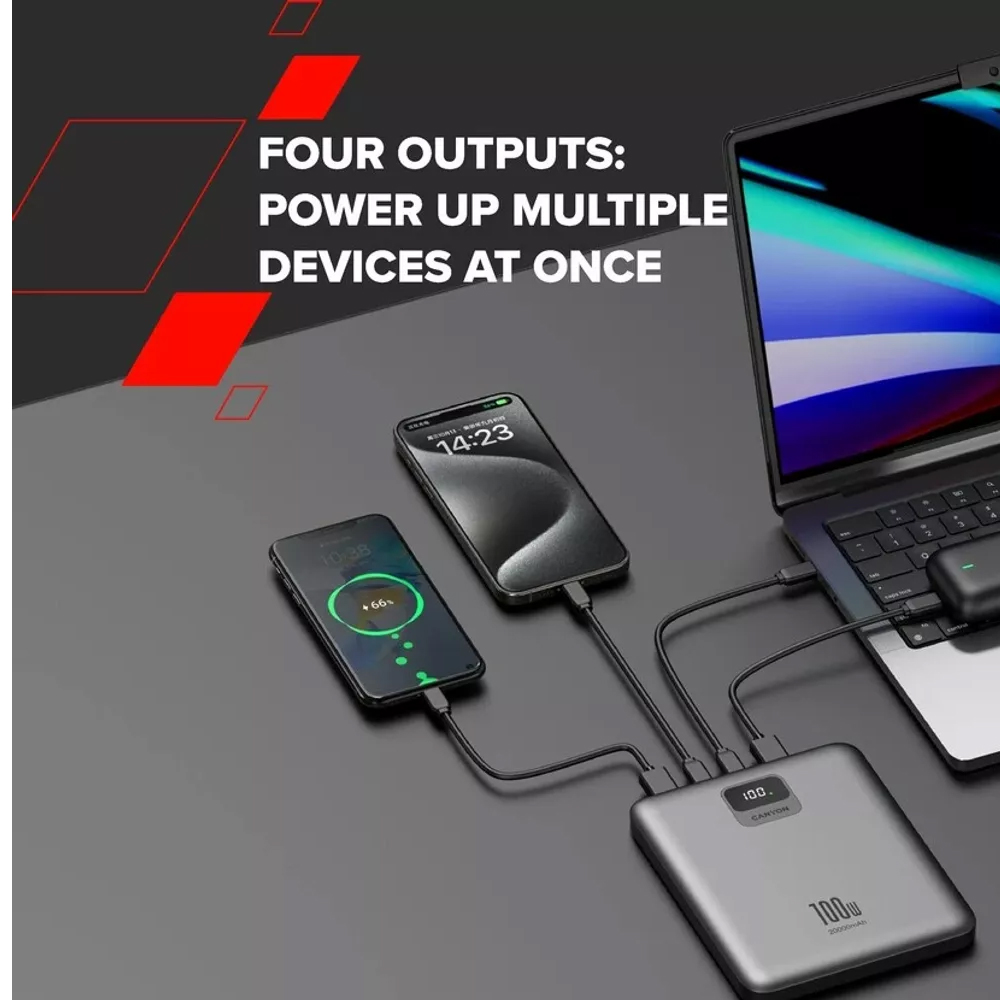 CANYON PB-2008 POWER BANK 20000MAH PD 100W QC3.0 BLACK