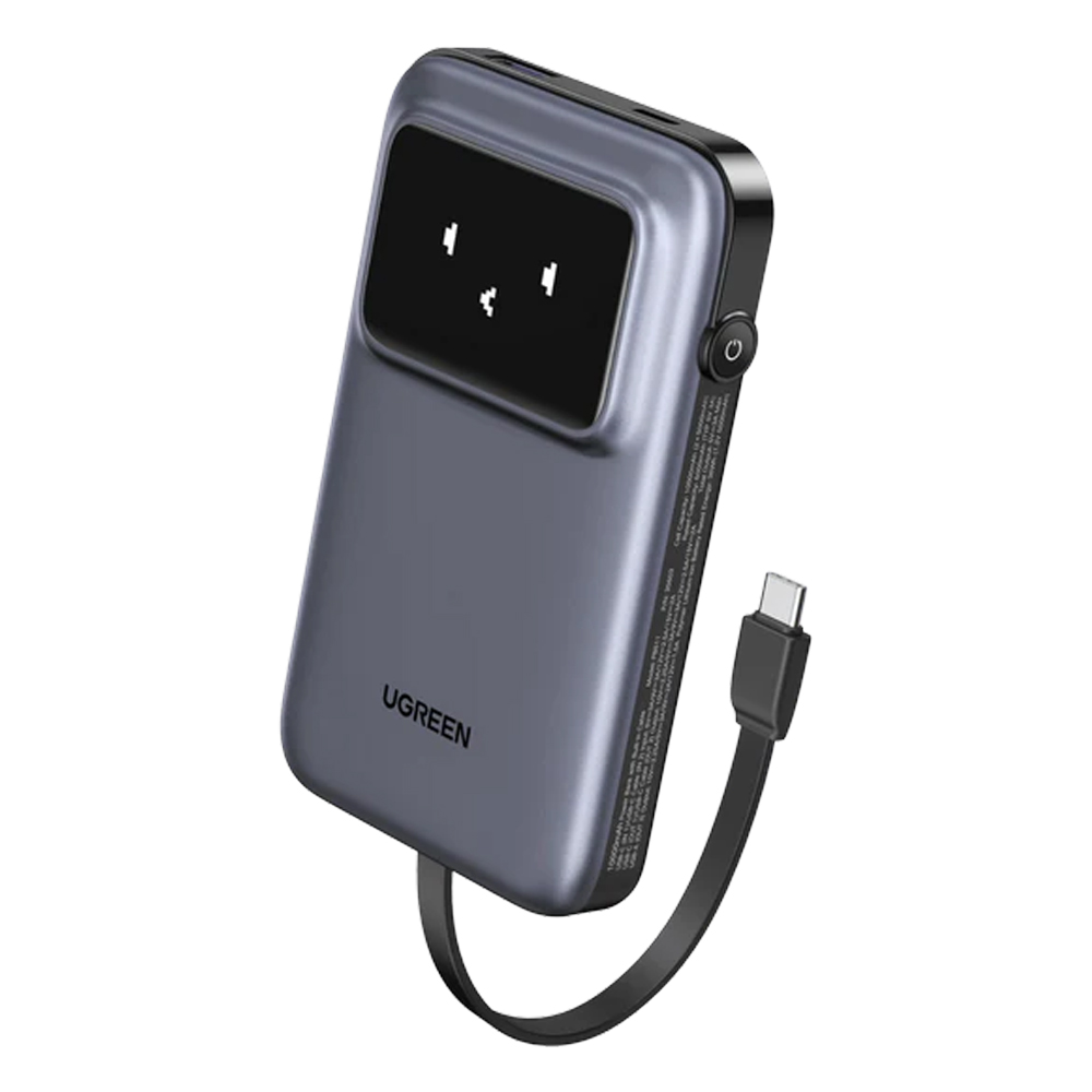 UGREEN 10,000MAH QUICK CHARGE ROBOT 30W POWER BANK W/BUILT-IN USB-C 