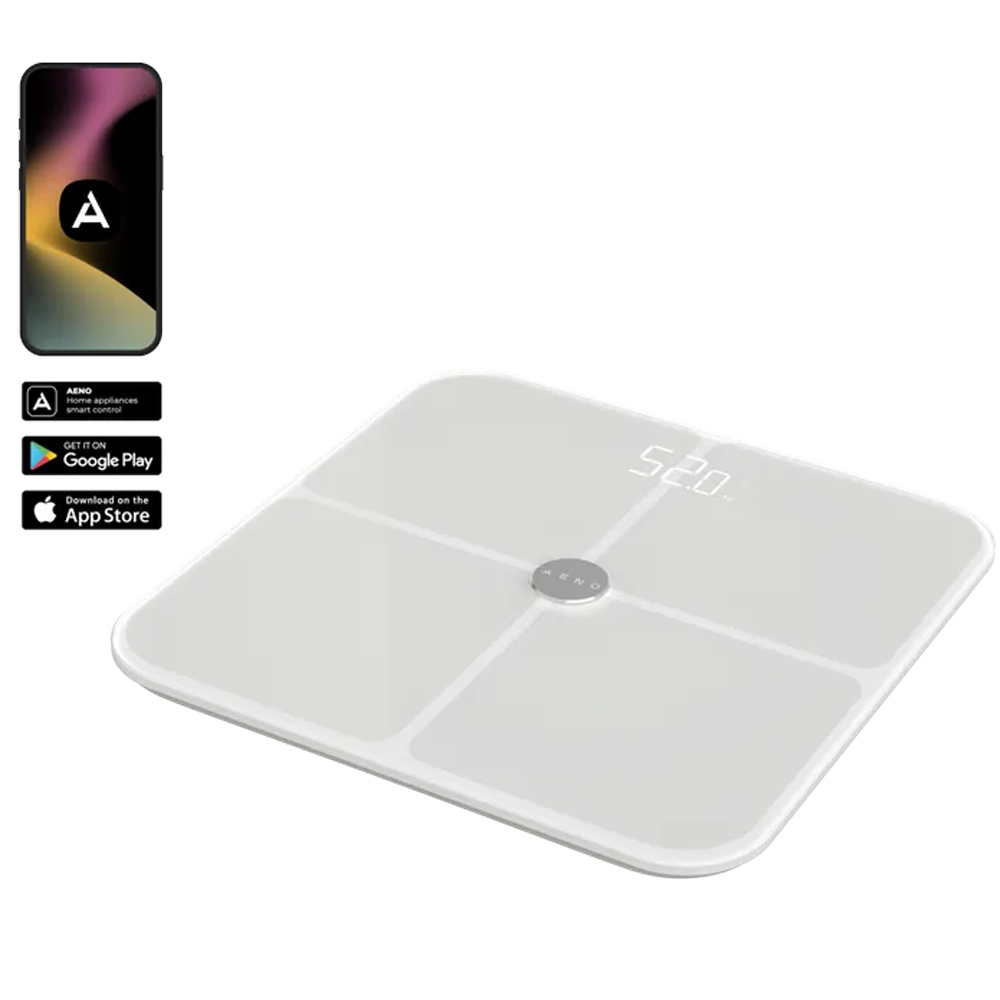 AENO BS1S SMART BODY SCALE | 15 BODY METRICS | UP TO 180KG | WHITE
