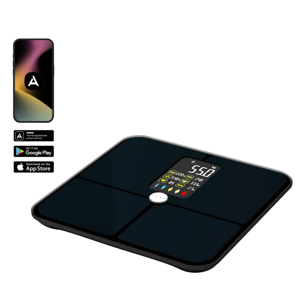 AENO BS2S SMART BODY SCALE | 16 BODY METRICS | UP TO 180KG | BLACK
