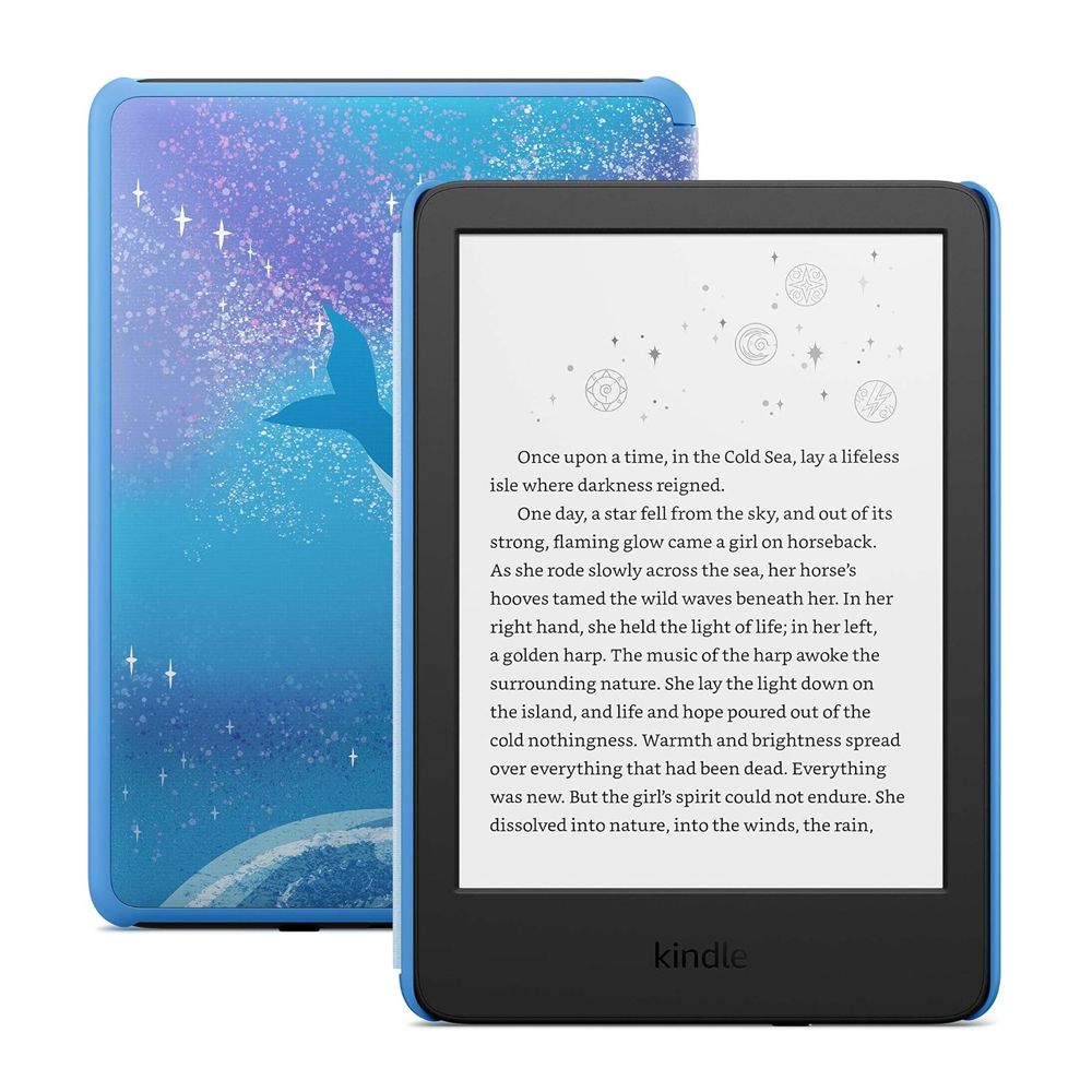 AMAZON KINDLE KIDS 6" 16GB GLARE-FREE - SPACE WHALE CASE (WITHOUT-ADS)