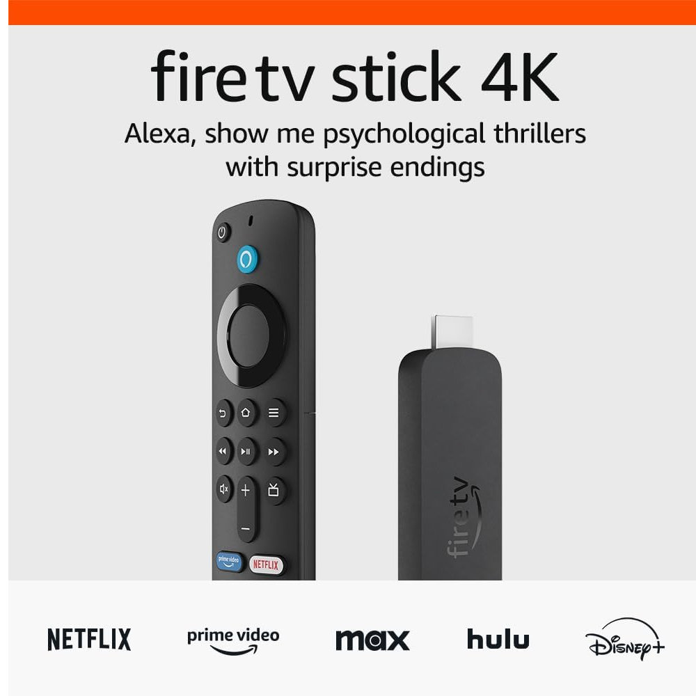 AMAZON FIRE TV STICK 4K WITH ALEXA W/ AI-POWERED FIRE TV SEARCH