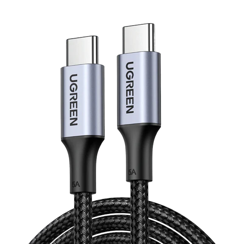 UGREEN USB-C TO USB-C 5A PD 3.0 (100W) 480MBPS 3M BRAIDED BLACK CABLE