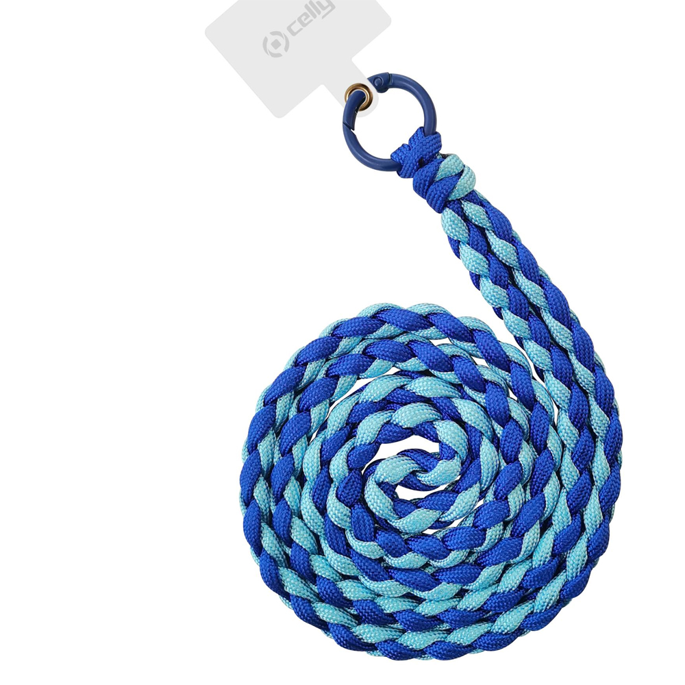 CELLY SMARTPHONE NECK STRAP BRAIDED BLUE
