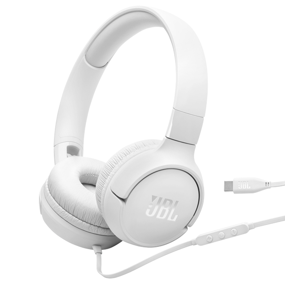 JBL T520C WHITE WIRED ON EAR HEADPHONES USB-C 