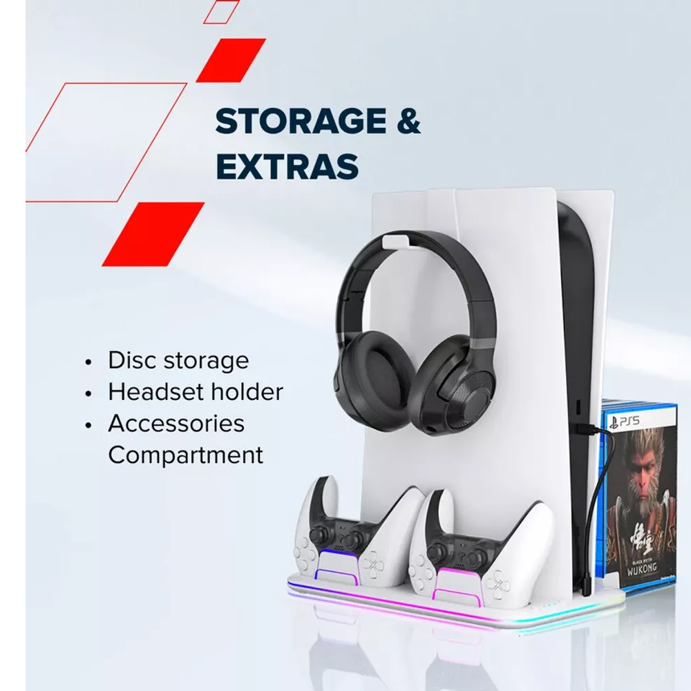 CANYON PS5 CONSOLE CS-51 MULTIFUNCTIONAL COOLING STAND WHITE