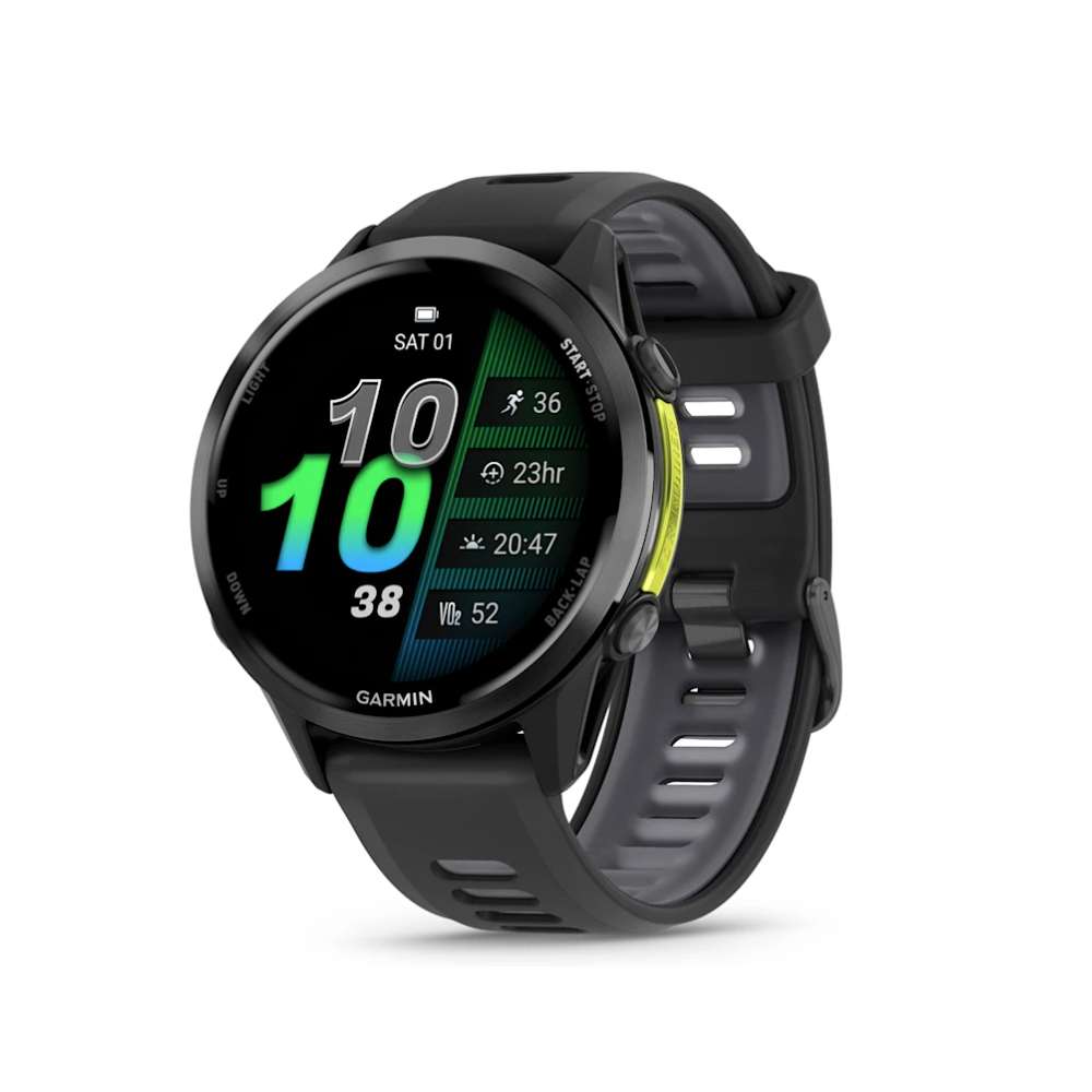 GARMIN FORERUNNER 970 CARBON GREY DLC TITANIUM W/BLACK CASE & BLACK BAND 