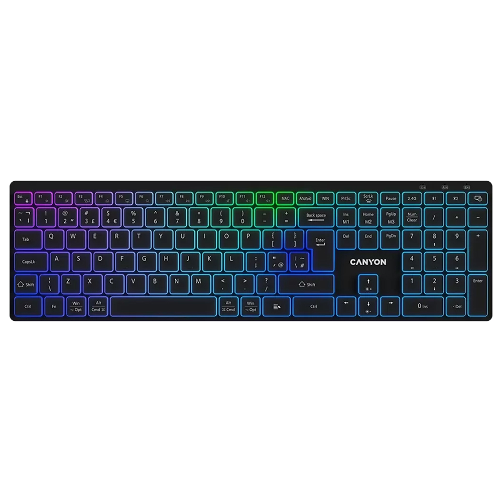 CANYON HKB-W11 BT/WIRELESS RGB BACKLIGHT KEYBOARD BLACK