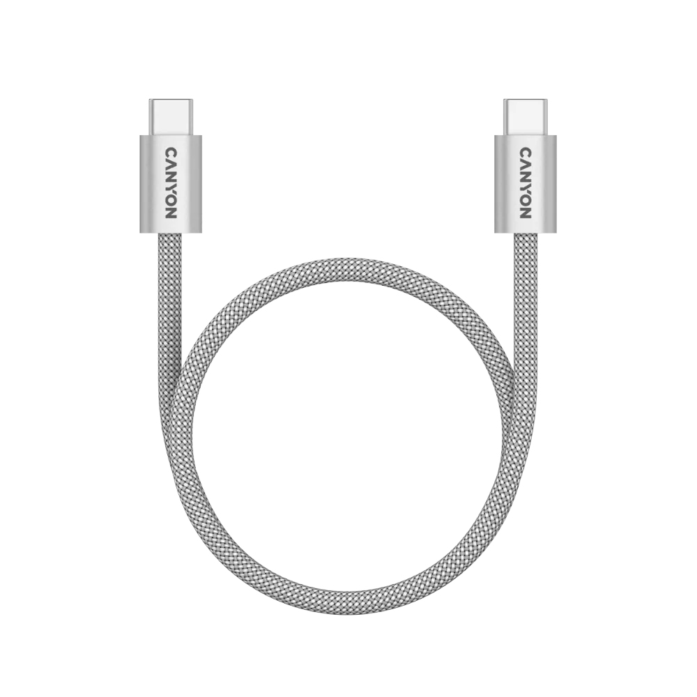 CANYON ONWIRE 60MG USB-C TO USB-C 60W MAGNETIC BRAIDED CABLE 1M GREY
