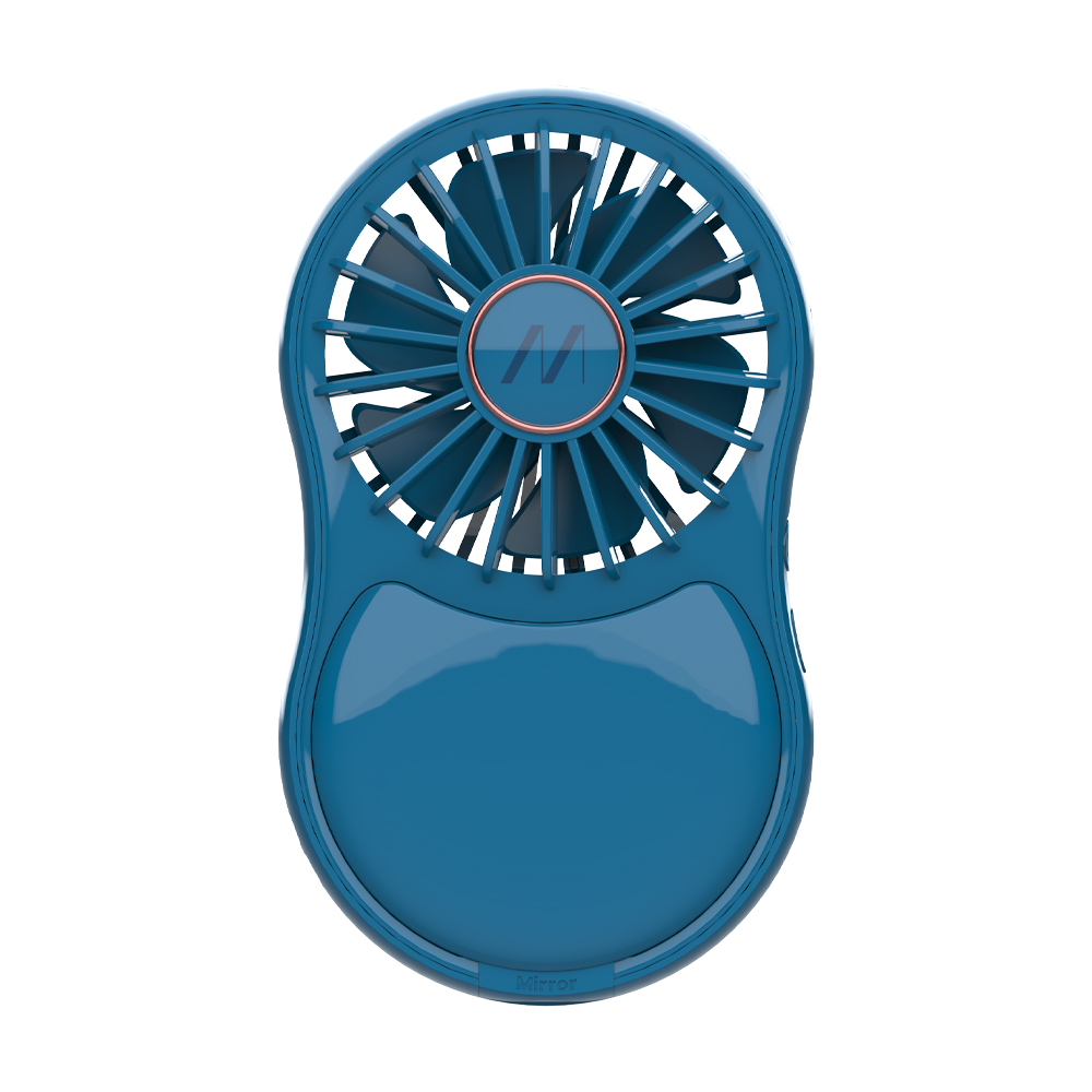 MUITOMAS HANDHELD MIRROR W/LIGHT FAN BLUE
