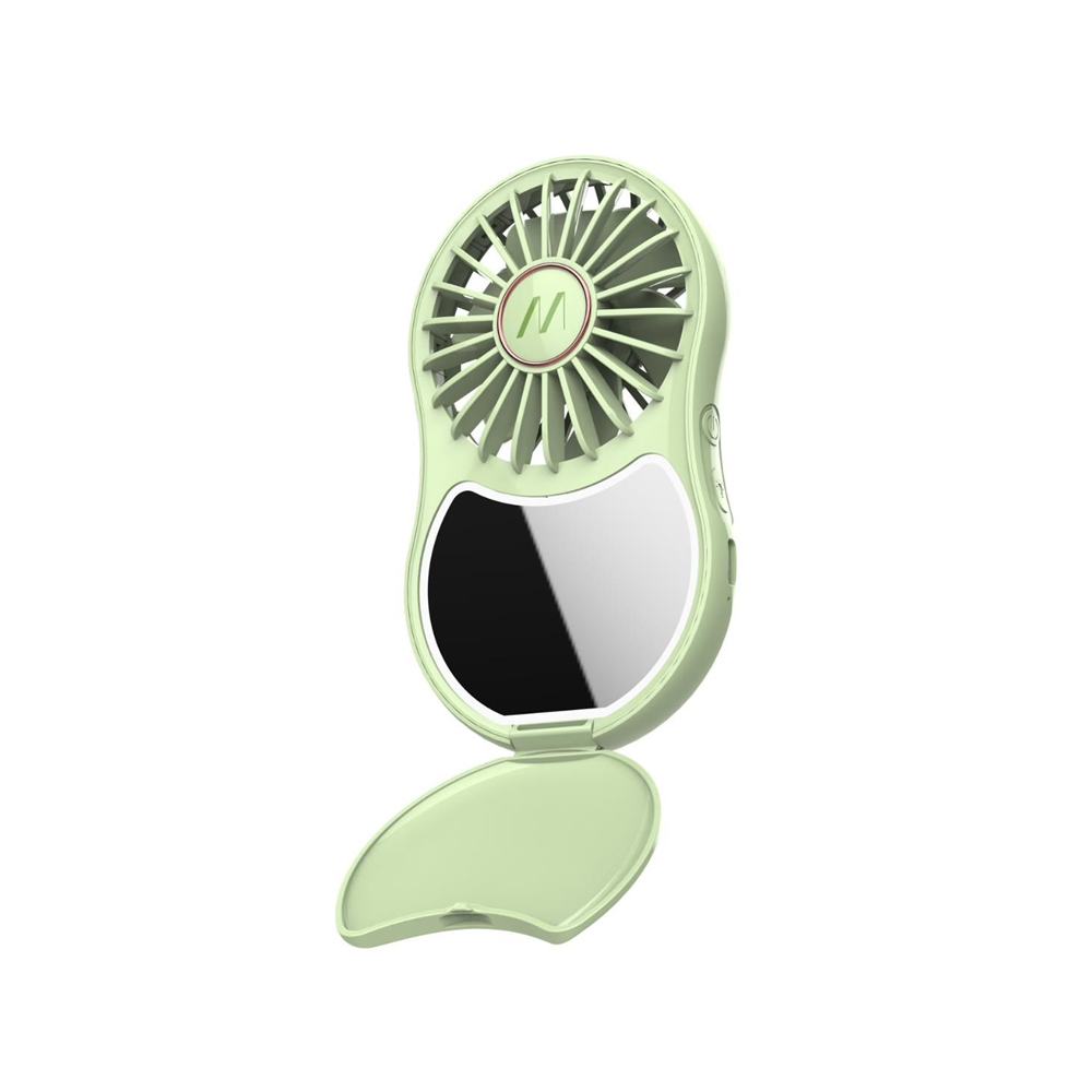 MUITOMAS HANDHELD MIRROR W/LIGHT FAN GREEN