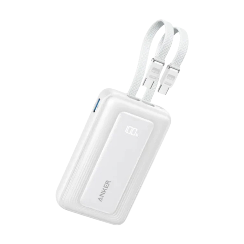 ANKER ZOLO POWERBANK 30W, 10,000MAH (BUILT-IN USB-C) WHITE 