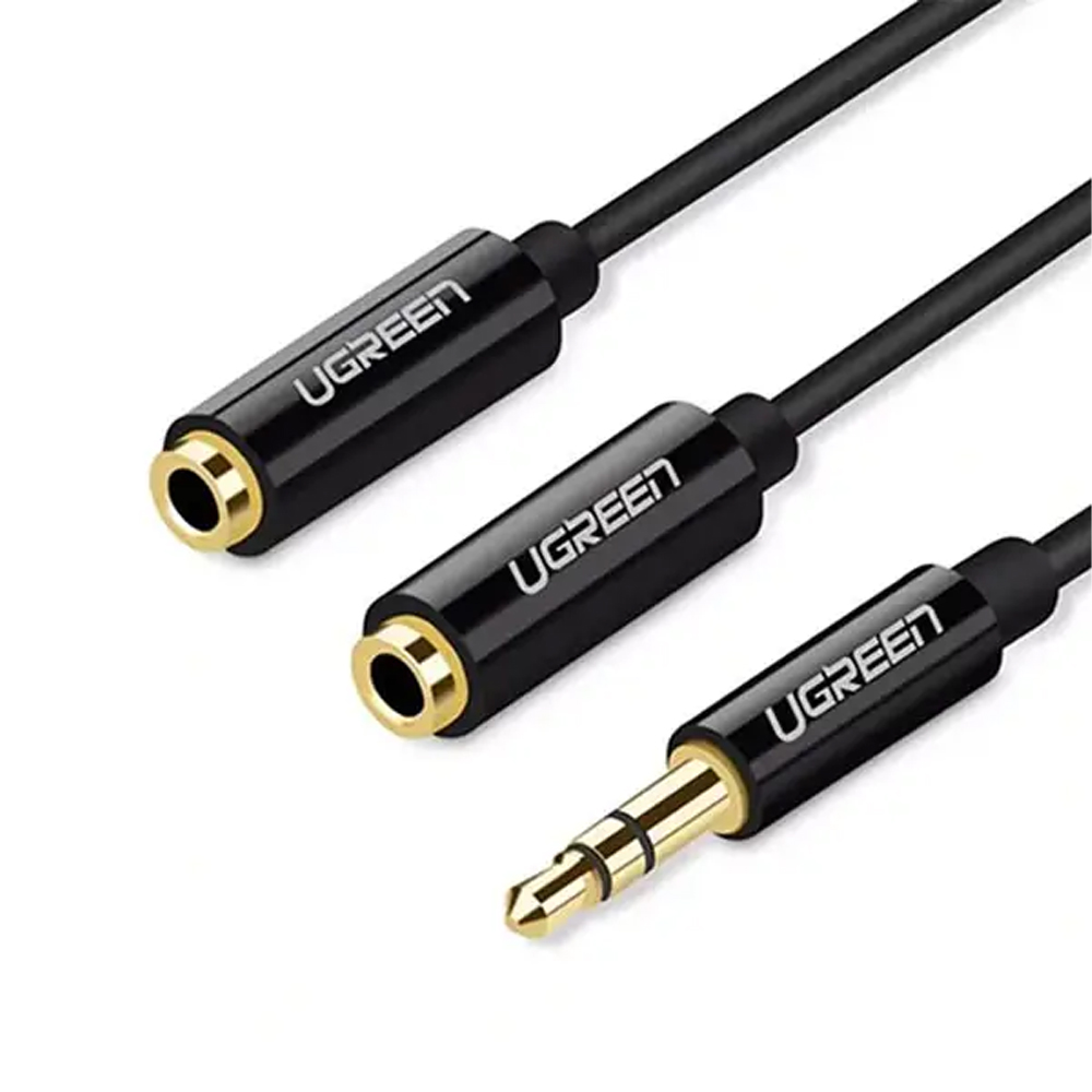 UGREEN 3.5MM JACK MALE TO 2X 3.5MM JACK FEMALE AUDIO CABLE 20CM