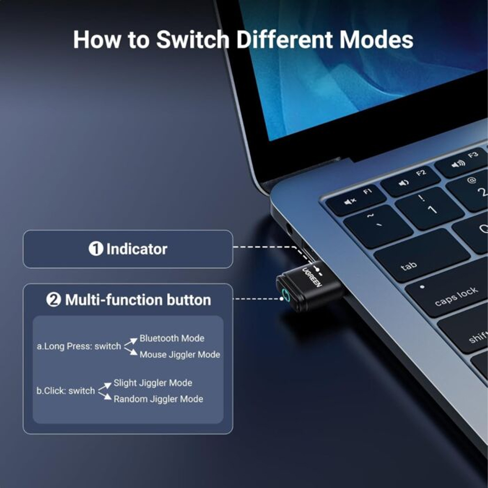 UGREEN BLUETOOTH 5.3 USB-A ADAPTER WITH MOUSE JIGGLER FUNCTION