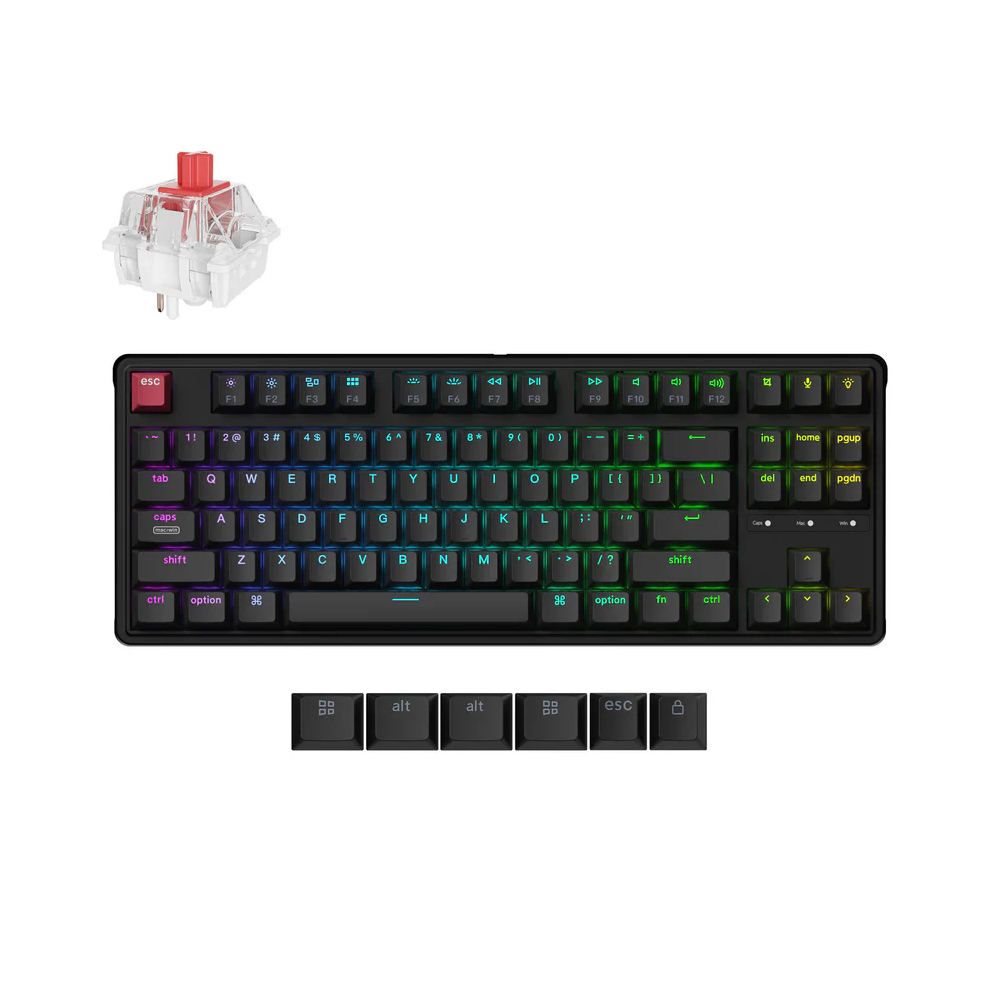 KEYCHRON C3 PRO WIRED MECHANICAL KEYBOARD 8K SWAPPABLE RGB BACKLIGHT RED SWITCH