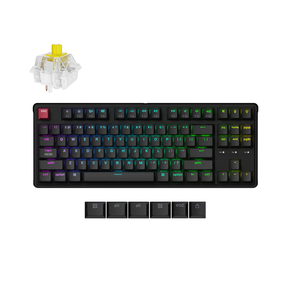 KEYCHRON C3 PRO WIRED MECHANICAL KEYBOARD 8K SWAPPABLE RGB BACKLIGHT BANANA SWITCH