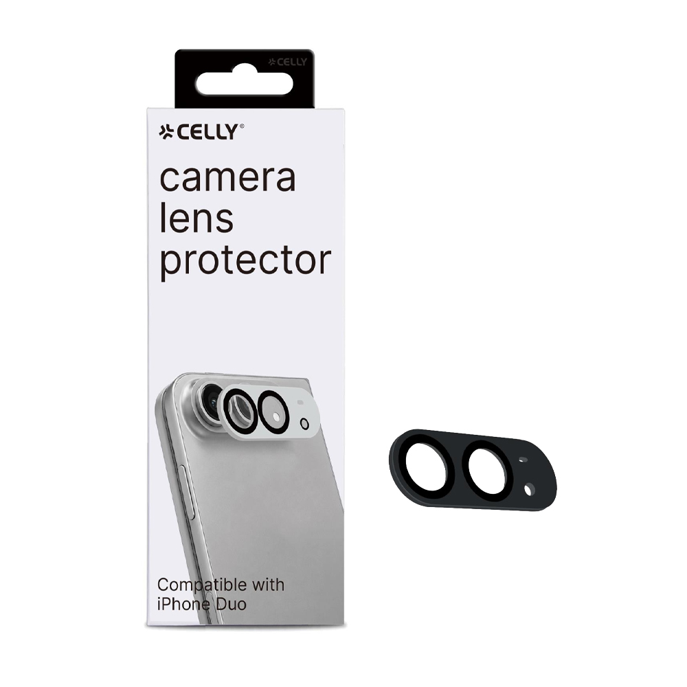 CELLY DOUBLE COATED GLASS CAMERA LENS PROTECTOR IPHONE 18 DUO DARK GREY