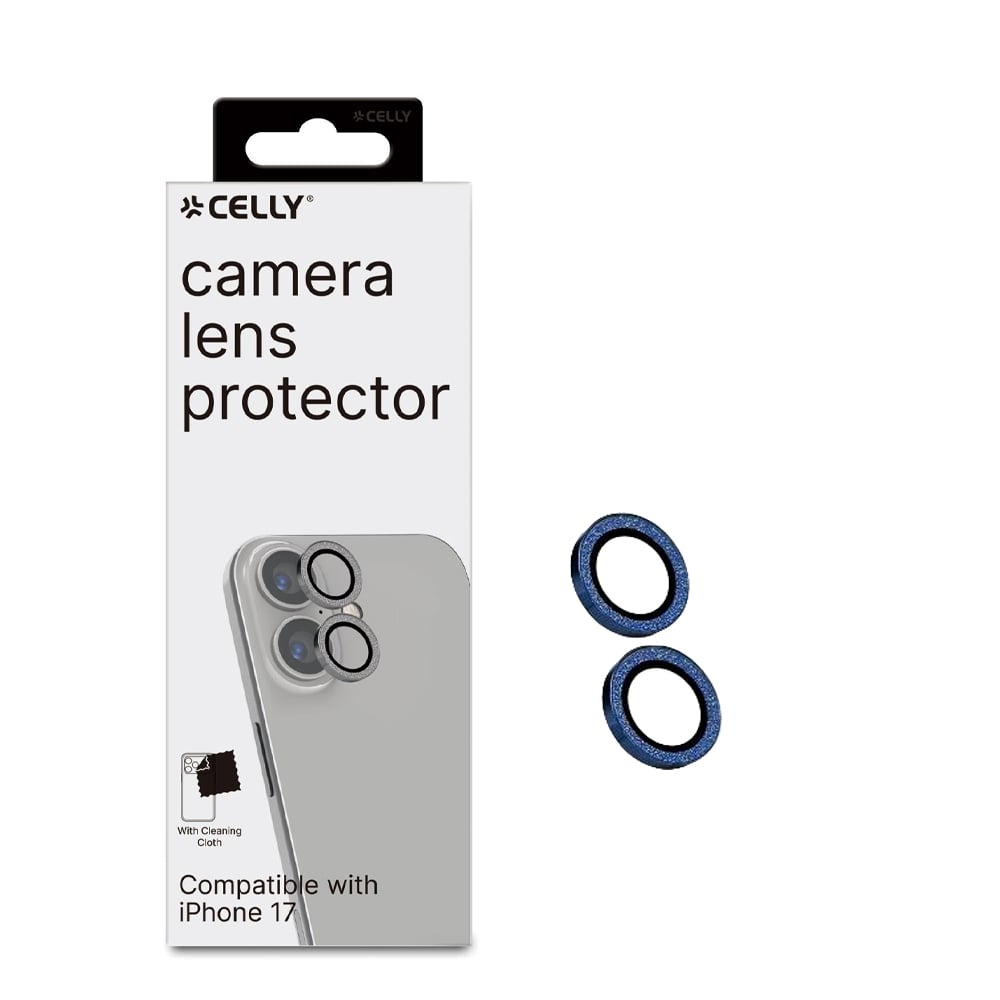 CELLY CAMERA PROTECTIVE GLASS GLITTER BLUE IPHONE 17