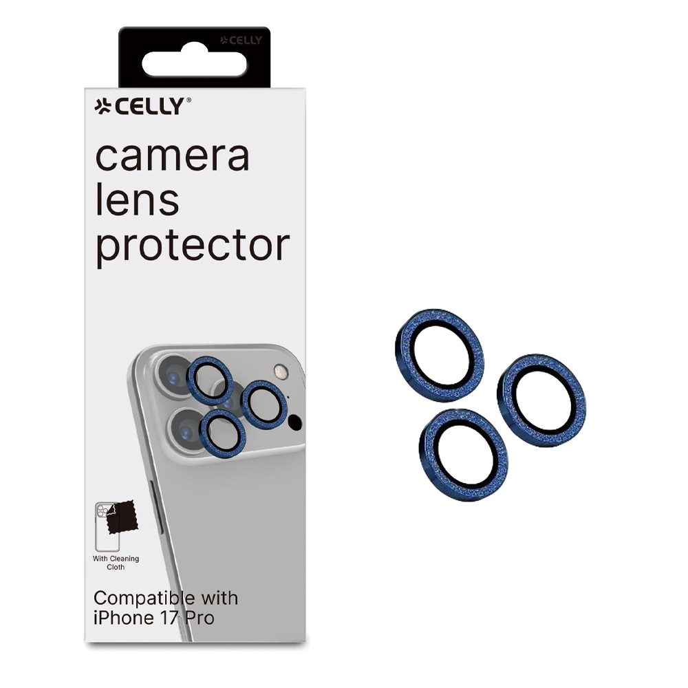 CELLY CAMERA PROTECTIVE GLASS GLITTER BLUE IPHONE 17 PRO