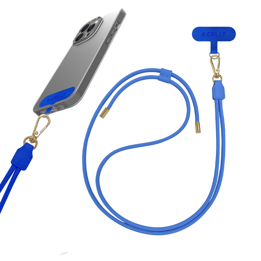 CELLY UNIVERSAL ADJUSTABLE NECK STRAP 140CM BLUE