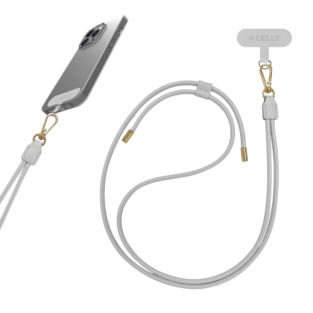 CELLY UNIVERSAL ADJUSTABLE NECK STRAP 140CM WHITE