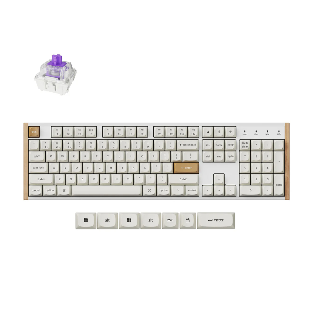 KEYCHRON K10 HE W/LESS MAGNETIC SWC K/BOARD RGB BACKLIGHT NEBULA SWITCH WHITE