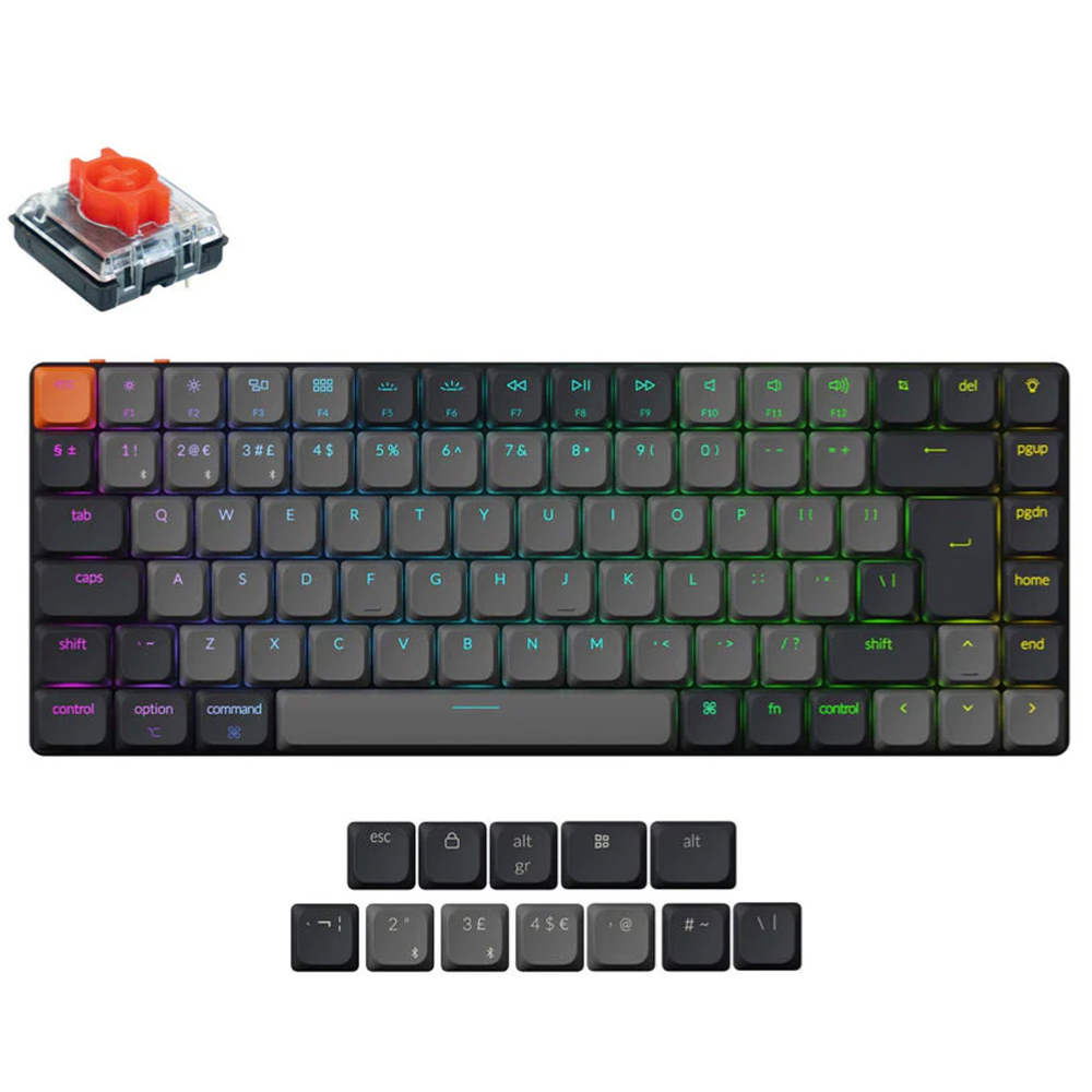 KEYCHRON K3 W/LESS MECHANICAL K/BOARD RGB BACKLIGHT LOW PROFILE RED SWITCH