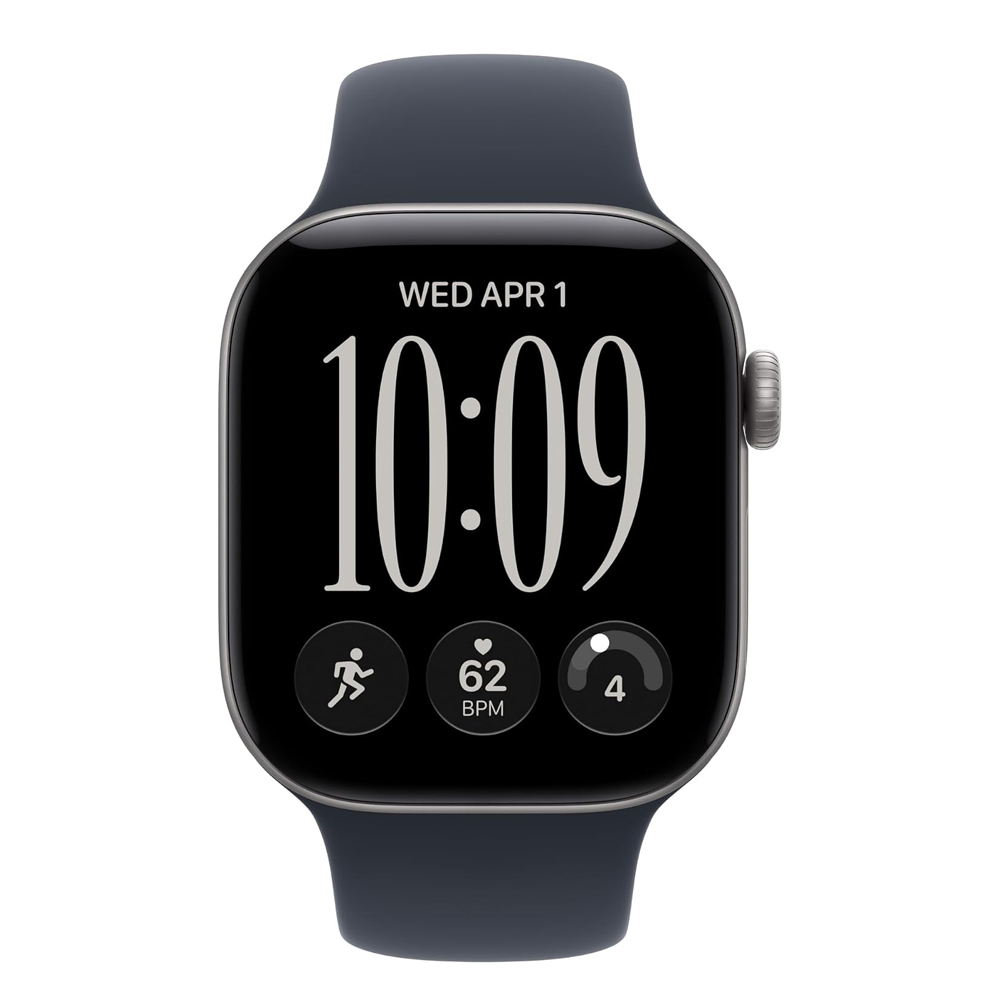 APPLE WATCH SERIES 12 GPS 46MM SPACE GREY ALUMINIUM CASE WITH NAVY BLUE SPORT BAND S/M