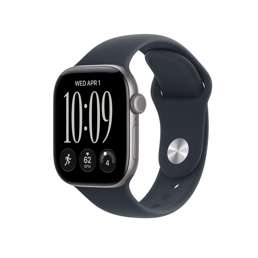 APPLE WATCH SERIES 12 GPS 46MM SPACE GREY ALUMINIUM CASE WITH NAVY BLUE SPORT BAND S/M