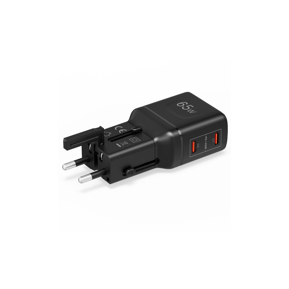 CELLY 65W MULTIPLUG SLIM TRAVEL CHARGER 2X USB-C