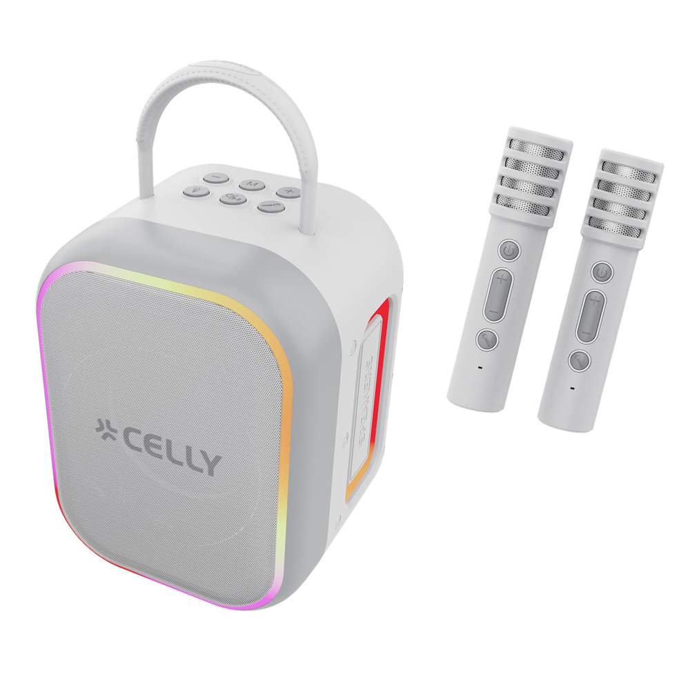 CELLY PARTYKIDS2 10W KIDS WIRELESS SPEAKER W/2 MICROPHONES GREY