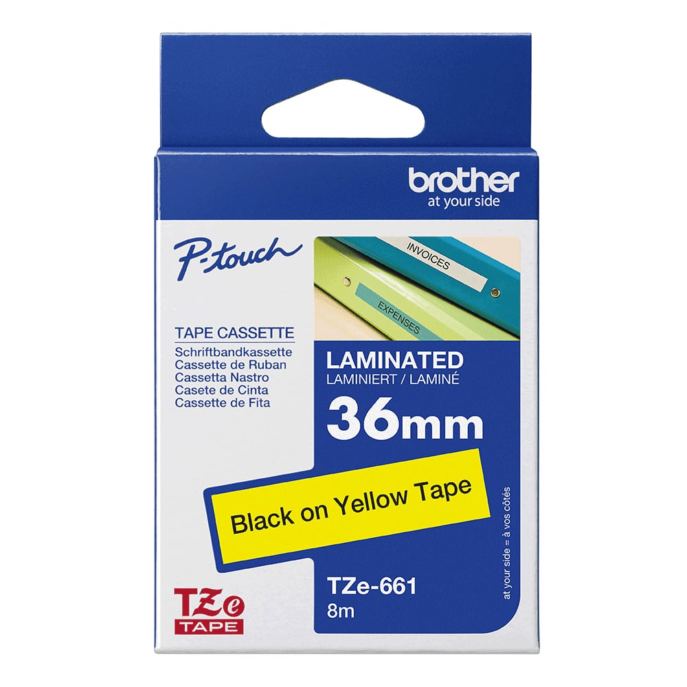 BROTHER TAPE 36MM - BLACK ON YELLOW