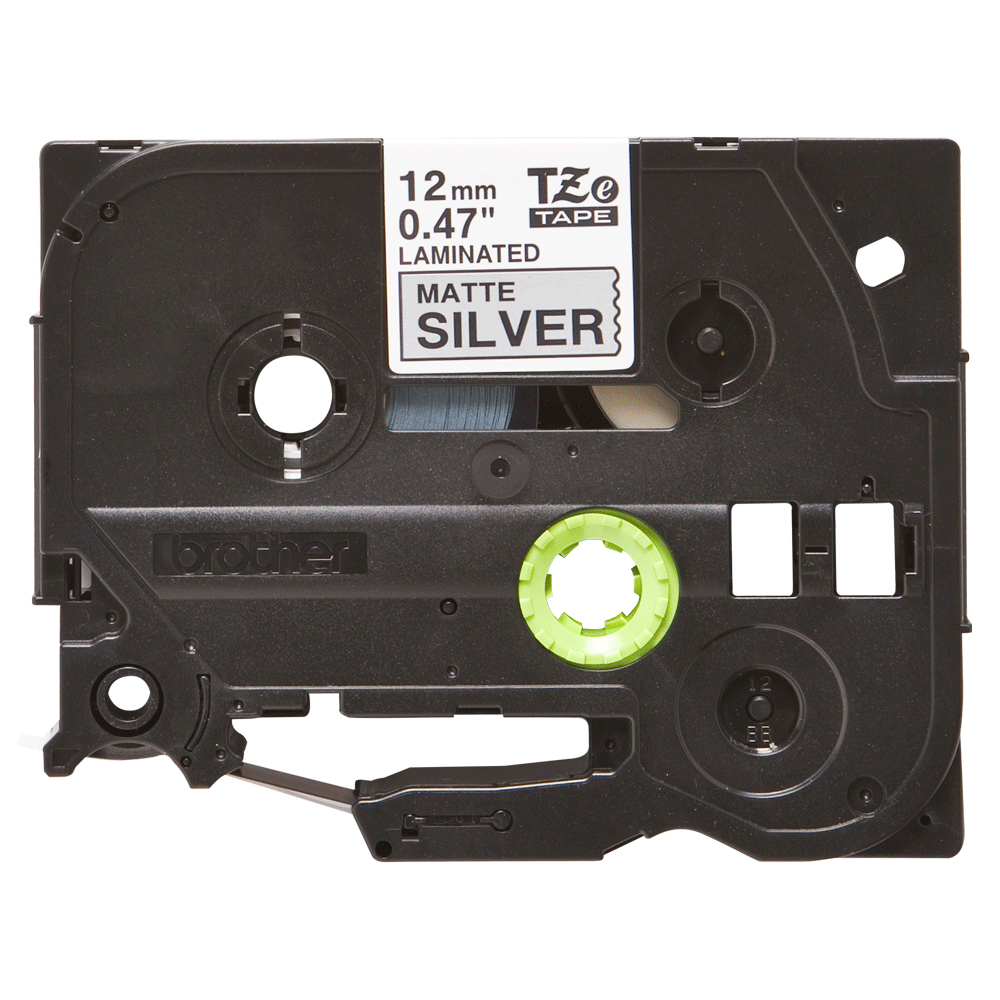 BROTHER TAPE 12MM - BLK ON SLV MTLC MAT