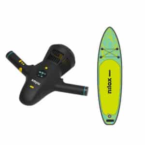 Nilox Stand Up Paddle Board SUP Wai Green/Yellow + Kahuna Water Scooter Bundle