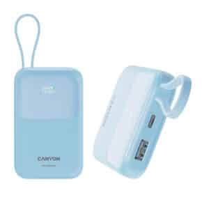 Canyon OnPower 101 10,000mAh PD 22.5W Built-in USB-C Power Bank Blue