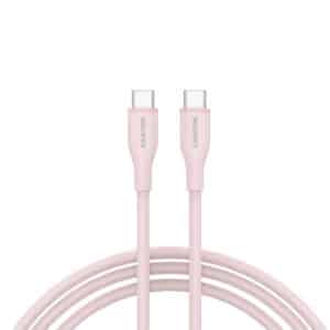 Canyon USB-C to USB-C Silicone Cable 1m – 60W, 480?Mb/s Pink