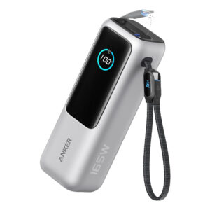 Anker Zolo Power Bank (25K, 165W, Built-in USB-C and Retractable Cable) – Silver